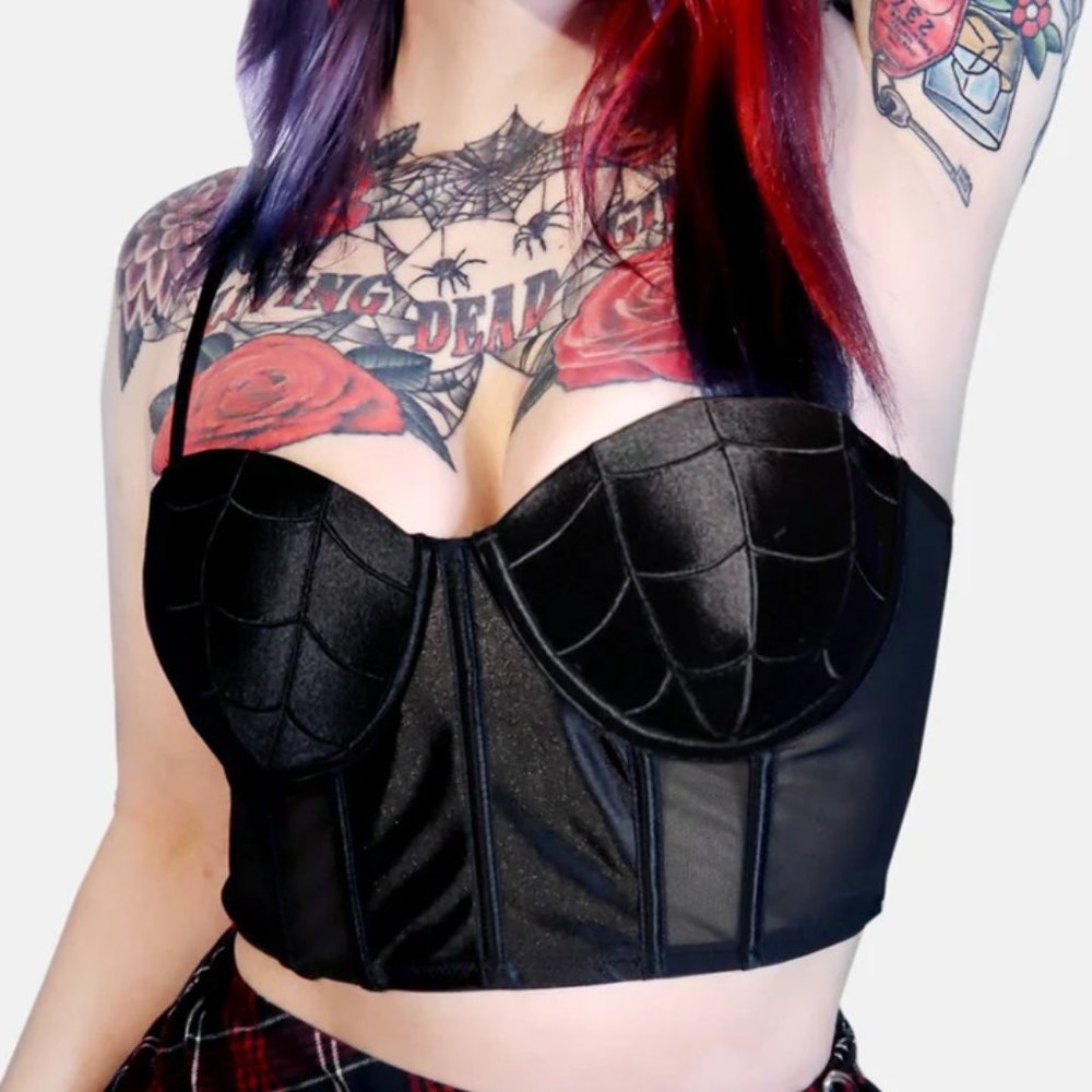 Forest Ink Black Widow Corset Top